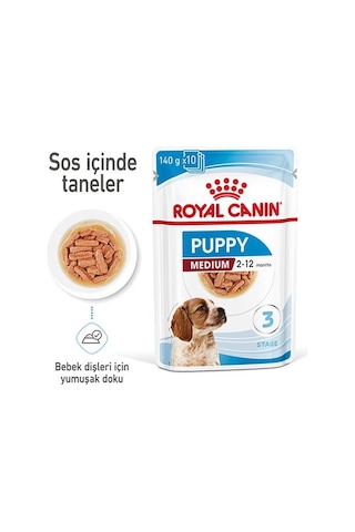 Royal Canin Medium Puppy Gravy Yavru Köpek Konservesi 10 x 140 G