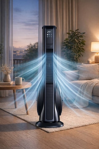 70w Turbo Akıllı Kule Fan Vantilatör 3 Kademeli Uzaktan Kumandalı Hava Temizleme Özellikli