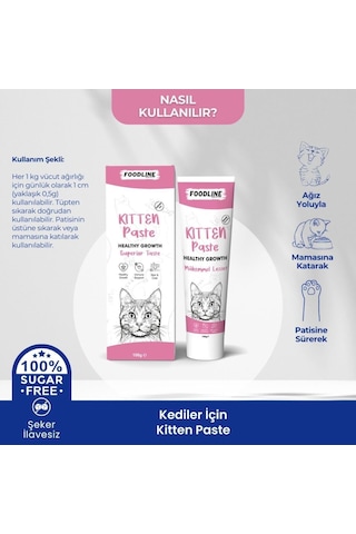 Foodline Kitten Malt Macun 100 Gr, Yavru Ve Anne Kediler İçin Bağışıklık Sistemi Tamamlayıcı