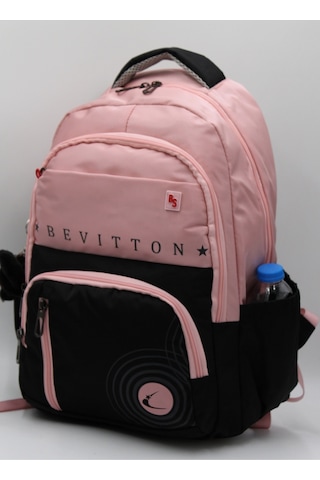 Bevitton Özel Su İtici Kumaş Unisex Pudra-siyah Okul Çantası 34400