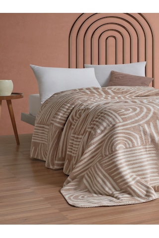 Pamela Çift Kişilik Battaniye 200x220 Cm Açık Bej