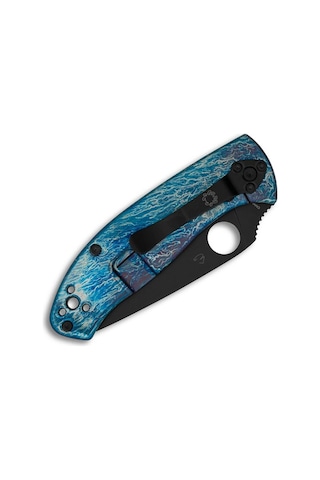 Spyderco Tenacious Blue Tı Black D2 Plainedge Kamp Çakı Çok Renkli