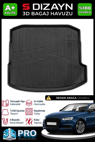 S-dizayn Audi A3 Sedan 3d Pro Bagaj Havuzu 2020 Üzeri A+ Kalite