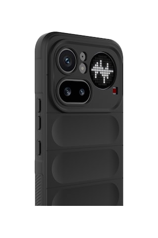 Maks Technology Nothing Phone 4a Pro Kılıf Esnek Tpu Oyuklu Arka Yüzey Tasarımlı Mkst Etnik Silikon Kapak - Siyah
