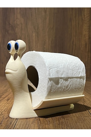 Salyangoz Şekilli Şık Tuvalet Kağıdı Standı Krem