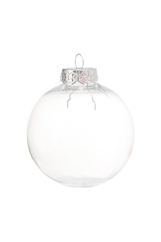 Mufunye 6cm Pe Plastik Şeffaf Doldurulabilir Top, Noel/wedding Dekorasyonu, Gümüş Kapağı, Boş Yuvarlak Ornament