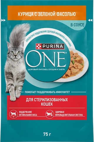 Purına One Tavuklu Ve Fasulyeli Kedi Poşetleri, 26 Adet X 75 G 400504941