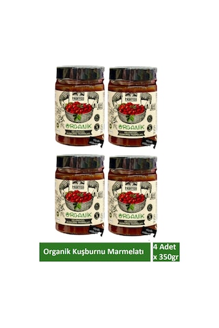 Organik Geleneksel Kuşburnu Marmelatı Glutensiz 4 Adet X 350 Gr 350 G