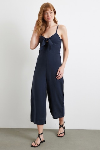 Fiyonklu Askılı Tulum Lacivert Lacivert