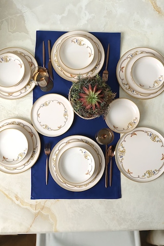 Keramika Bronze Bloom Yemek Takımı 18 Parça 6 Kişilik 22926-27-29 Çok Renkli