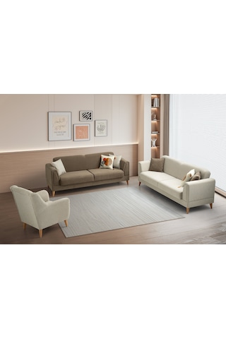 Gürün Ahşap Ayaklı Beyaz Berjer Beyaz