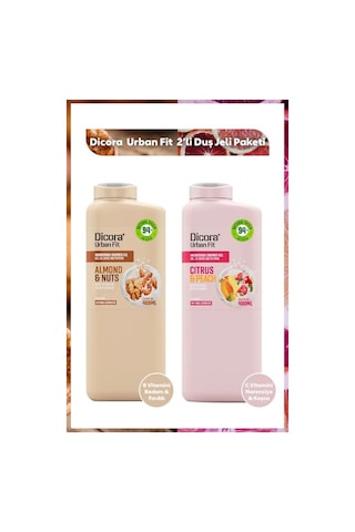Dicora Urban Fit Badem Fındık + Narenciye Kayısı Duş Jeli 2 x 400 ML
