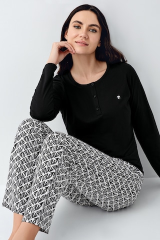 Pierre Cardin 9069 Modal Uzun Kol Kadın Pijama Takımı V1 Siyah