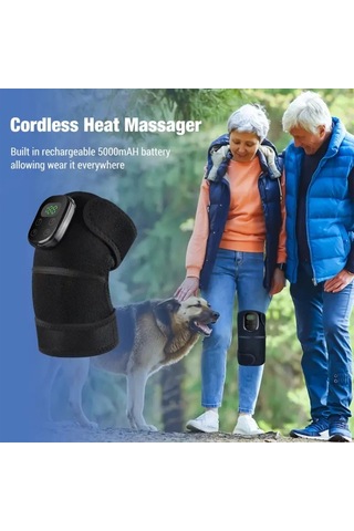 Fochsia Siyah Usb Şarjlı Isıtmalı Diz Masaj Aleti Omuz Dirsek Isıtıcılı Ayarlanabilir Titreşimli Bacak Masajı Altın