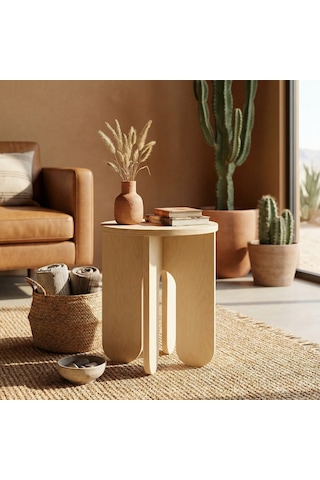 Dulgera Modern Minimalist Ahşap Yan Sehpa