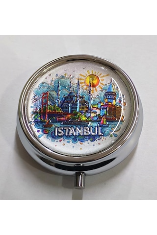 River World Teması İstanbul İlaç Saklama Kutusu Seri B Çok Renkli