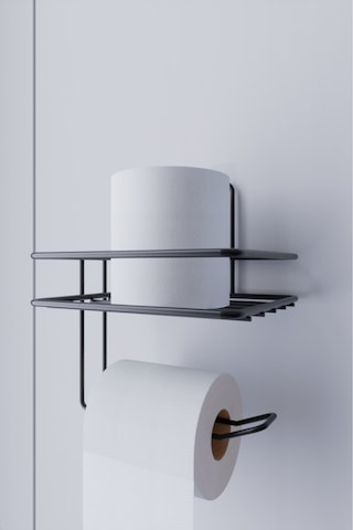 Süper Yapışkanlı Tuvalet Kağıtlığı Tutacağı Askısı Mat Metal Tuvalet Kağıtlık Banyo Aksesuar Siyah