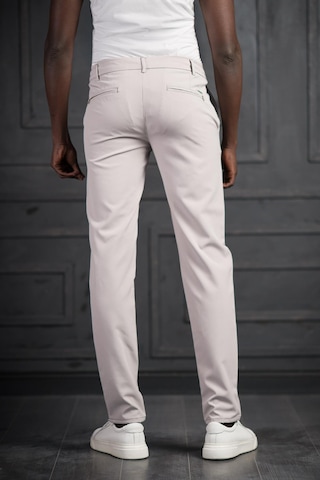 Perpant Beli Lastikli Ve İplikli Likralı Slimfit Yazlık Kumaş Jogger Pantolon gri