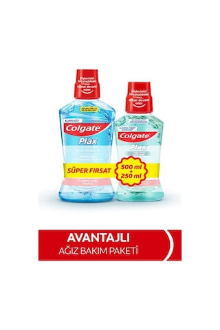 Colgate Plax Blue Nane Ferahlığı Alkolsüz Ağız Bakım Suyu 500 ML + 250 ML