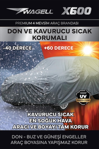 Opel Mokka-e - X600 Klipsli 4 Mevsim Araba Brandası - Oto Çadır Örtü