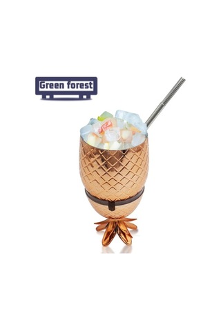 Createtech Yeşil Orman Ananas Bardak, Pratik Kupalar, Mutfak Araçları 07 Beyaz