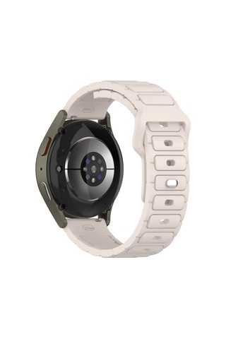 Samsung Uyumlu Galaxy Watch 46mm Akav Krd-132 22mm Silikon Kordon Strap Kayış - Starlight