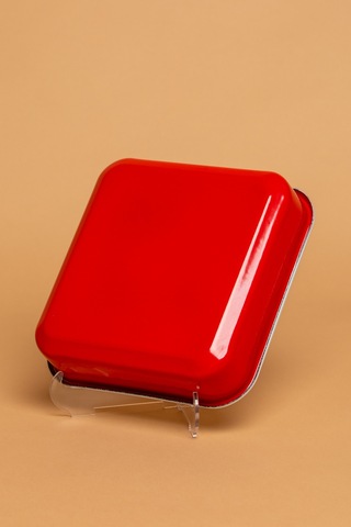 La Vita Rossa Vintage Emaye Kare Kırmızı Fırın Kabı Ebutay Kırmızı