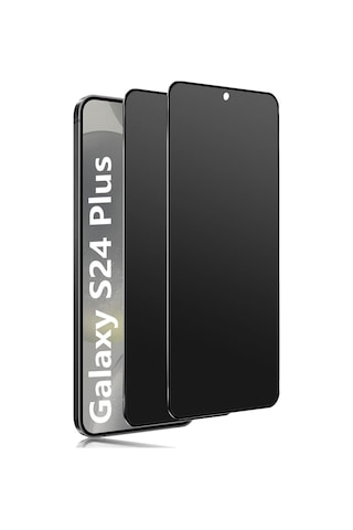 Galaxy S24 Plus İçin Privacy Temperli Cam 2 Adet - Yanlardan Siyah Görünüm, Kavisli Kenar, Parmak İzi Azaltıcı, Ultra İnce 0.3mm, Hassas Kesim