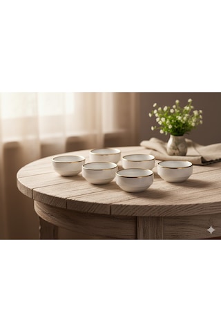 Çnr Home Collection Porselen Gold Detaylı Sunumluk & Hediyelik Kahve Yanı Lokumluk & Şekerlik 142477 Beyaz