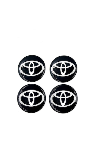 Yeni Nesil Tasarım Damla Sticker Siyah Toyota Jant Göbeği 5.5cm Uyumlu