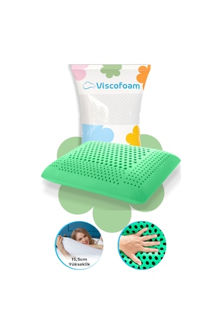 Viscofoam Air Terapi Hava Kanallı Ortopedik Yastık Visco Yastık Yeşil 60x40x16cm