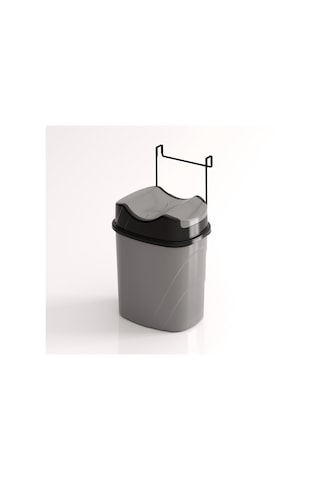 Teknotel Dolap Içi Yutan Kapak Çöp Kova Mat Siyah Gri Kova Sf007 Siyah