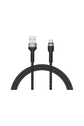 Zore Shira Serisi Micro Usb Kablo 1 Metre-Siyah-Siyah