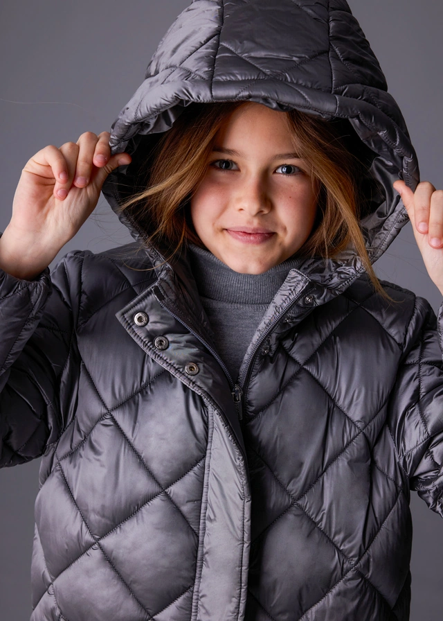 Mayoral 7432-50 Kız Çocuk Gri Mont Gri