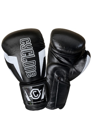 Cyclone Clash Orijinal Deri Boks Ve Kick Boks Eldiveni Siyah