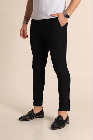 Classics Men Erkek Siyah Renk Düz Kesim Kaliteli Esnek Likralı Bilek Boy Kumaş Pantolon-7104 Siyah