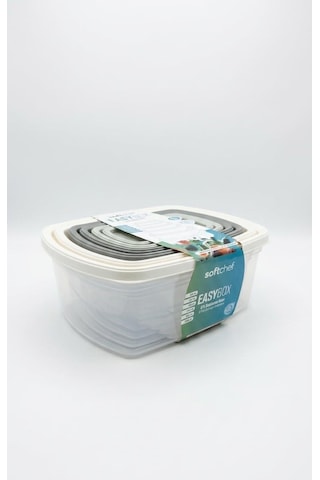 Easybox 6'lı Plastik Saklama Kabı Seti, Bpa İçermez İç İçe Geçebilir Mutfak Ve Buzdolabı İçi Düzenleyici Erzak Kabı Seti 225 Ml - 3000 Ml Şeffaf