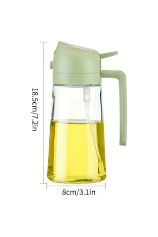 2'li Çift Fonksiyonlu Cam Yağdanlık 550ml Zeytinyağı Sıvıyağ Şişesi Airfryer Sprey Yağlık Sirkelik