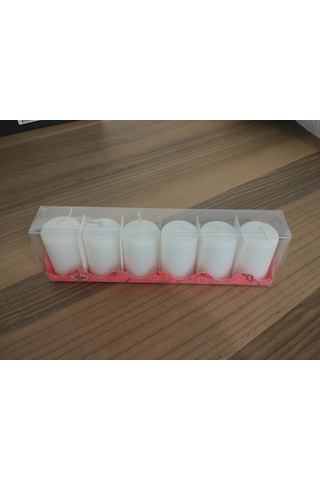 6'Lı Kokusuz Bozkurt Silindir Mum 3*6Cm Beyaz (352330318)