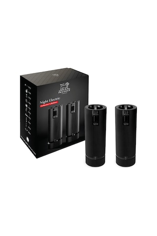 Peugeot Night Electric Duo Line Elektrikli Karabiber Ve Tuz Değirmeni Siyah