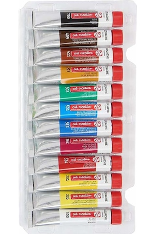 Talens 12 Renk Yağlı Boya 1 Paket Art Creation Oil Colour 12x12ml Yağlı Boya Seti Canlı Renkler Tuval Resim Çok Renkli