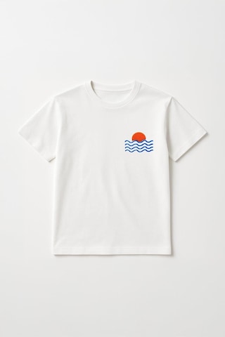 Erkek Çocuk %100 Pamuklu Kabartma Baskılı Tişört 3-4 Yaş 8-9 Yaş Beyaz