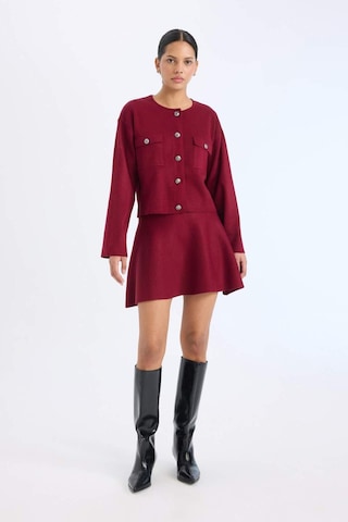 DeFacto A Form Volanlı Triko Mini Etek E5564AX24CWBR467 Bordo
