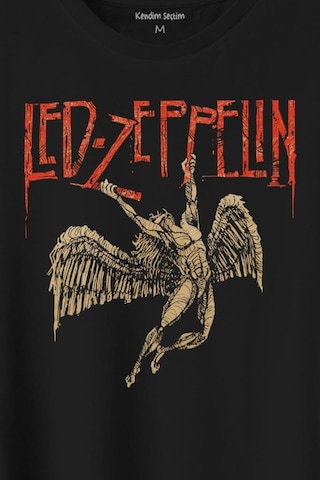 Led Zeppelin Falling Angel Rock Music Baskılı Tişört Unisex T-shirt 001