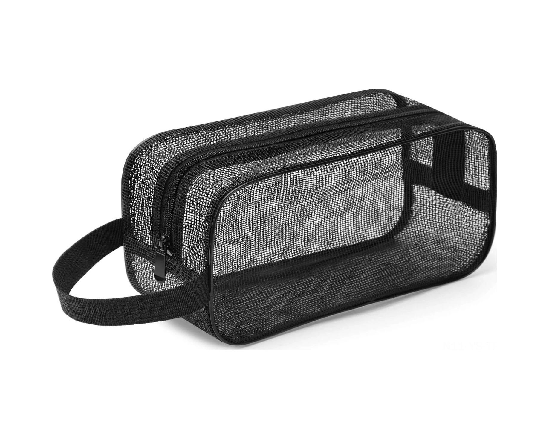 Yunboo Siyah Mesh Taşınabilir Kişisel Bakım Çantası - Tek Askılı Depolama Çantası Siyah