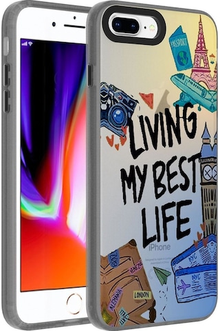 Apple Uyumlu iPhone 7 Plus Kılıf Desenli Zore Dragon Sert Kapak Seyahat