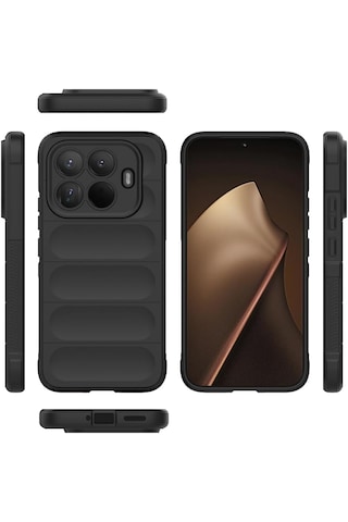 Xiaomi 15t Pro Kılıf Kamera Korumalı Leke Tutmaz Tasarımlı Darbe Emici Yumuşak Pürüzsüz Silikon Kapak Siyah