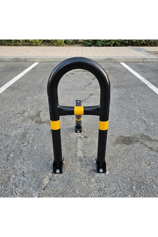 Kilitli Otopark Direği Destekli 62 Cm, Yatar U Tip Park Bariyeri-4014