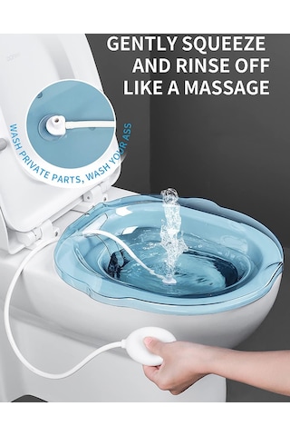 Qingmipy Postpartum Hamile Yaşlılar İçin Tuvalet Üstü Oturarak Temizleme Kese, Topaklı Bakımı, Su Spriteli, Kaymazsız Pp Malzeme, Kolay Kurulum Diğer