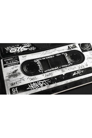 Oryn Cassette / Edition 90x40cm Gaming Mousepad - 3mm Kalınlık Beyaz & Siyah